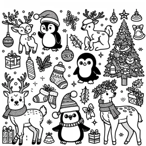 christmas animal coloring pages