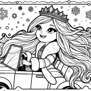 elsa driving a car.