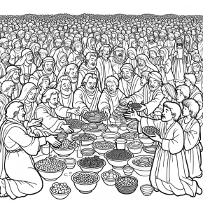 feeding the five thousand coloring pages