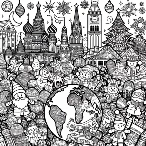 coloring pages christmas around the world