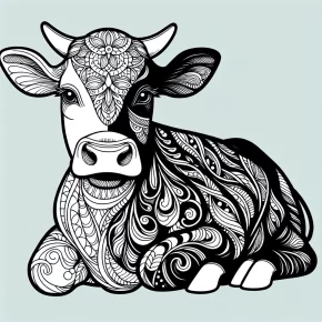 realistic cow coloring pages