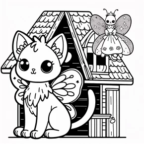 kitty fairy gabby's dollhouse coloring pages