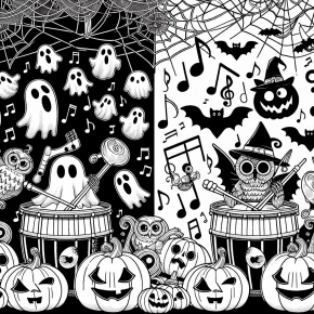 halloween music coloring pages