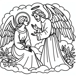 coloring pages angel gabriel visits mary