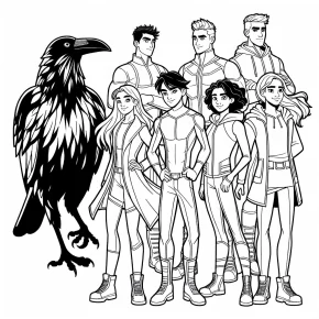 raven's printable team titan coloring pages