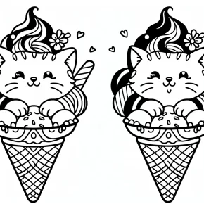 kitty ice cream coloring pages