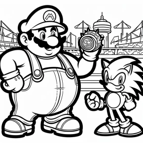 mario and sonic olympic coloring pages