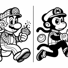 coloring pages of mario and sonic