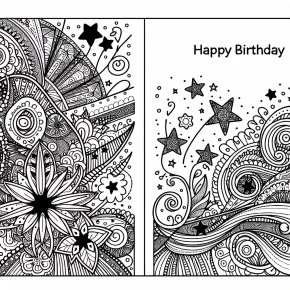 coloring pages foldable printable birthday cards to color