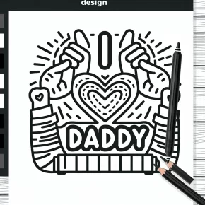 coloring pages i love daddy