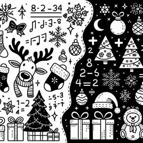 christmas math coloring pages