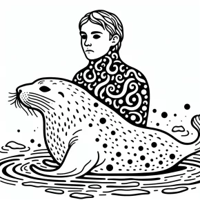 a selkie transforming from seal to human.