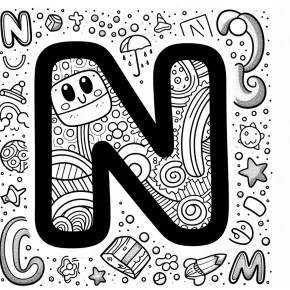 coloring pages letter n