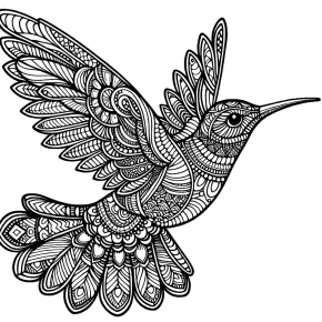 a zentangle inspired hummingbird.