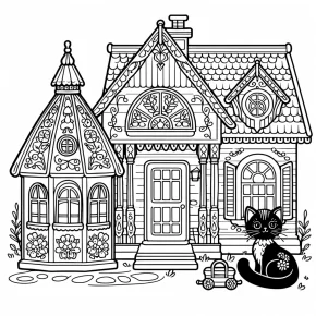 cat rat gabby's dollhouse coloring pages