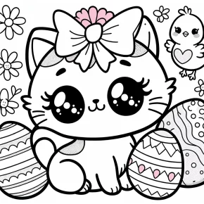 hello kitty coloring pages easter