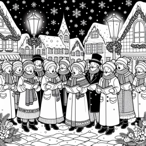 christmas carolers singing.