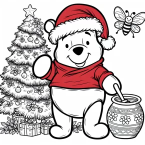 christmas coloring pages winnie the pooh