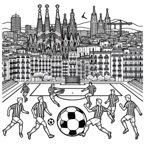 barcelona soccer coloring pages