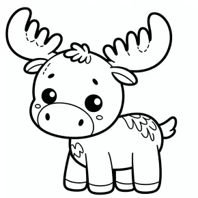 cute moose coloring pages