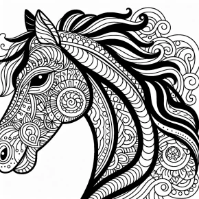 coloring pages of horse heads