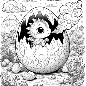 a dragon hatching from an egg.