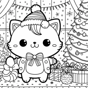 hello kitty printable christmas coloring pages