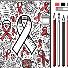 printable red ribbon week coloring pages