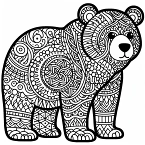 a zentangle inspired bear.