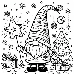 christmas gnome coloring pages