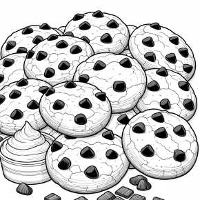 coloring pages of chocolate chip cookies