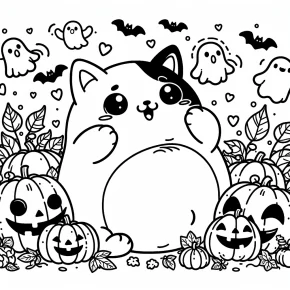 pusheen halloween coloring pages