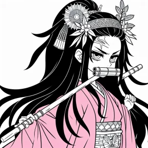 demon slayer coloring pages nezuko