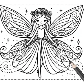 a fairy with glowing wings.