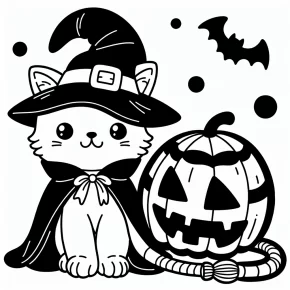 halloween cat coloring pages free