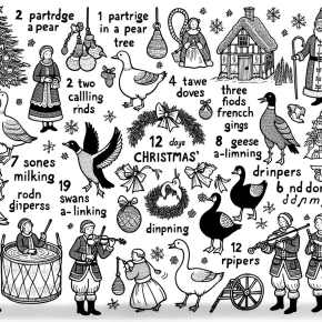 coloring pages 12 days of christmas