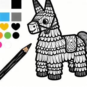 pinata coloring pages