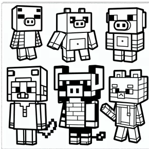 printable roblox piggy characters coloring pages