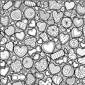 candy hearts coloring pages