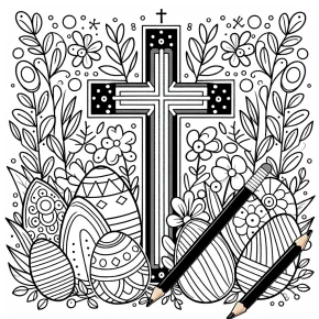 easter crosses coloring pages