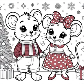 mickey and minnie christmas coloring pages