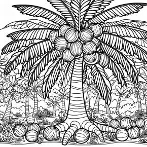 coloring pages coconut tree