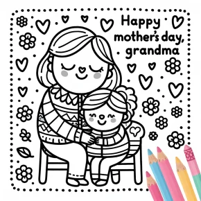 happy mothers day grandma coloring pages