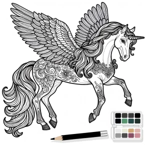 realistic pegasus coloring pages