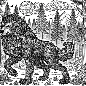 a werewolf in the forest.