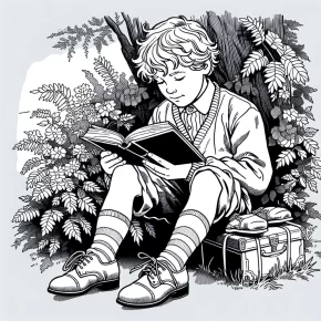 christopher robin reading a book.