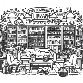 free library coloring pages