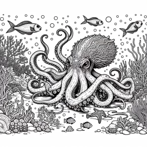 a kraken underwater.