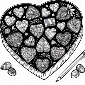 a heart shaped box of chocolates.