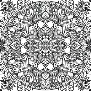 an intricate mandala with floral patterns.